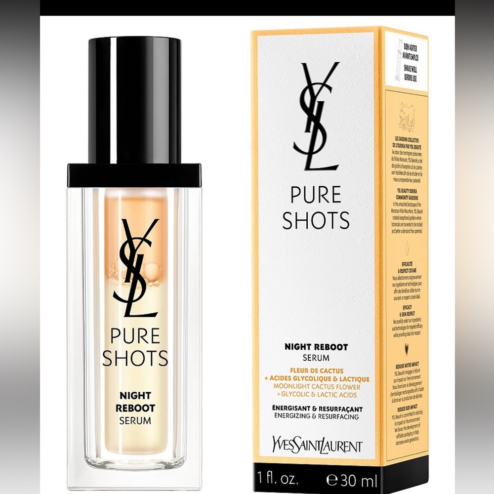 YSL Pure Shots Night Reboot Resurfacing Serum 1oz sealed brand new